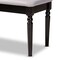 Baxton Studio Giovanni Grey Upholstered and Dark Brown Finished Wood Dining Bench 171-10924 - alternate 4